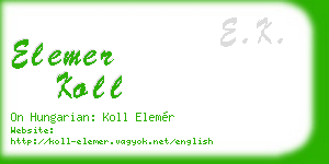 elemer koll business card